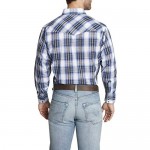 ELY CATTLEMAN Men's Long Sleeve Textured Plaid Western Shirt