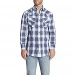 ELY CATTLEMAN Men's Long Sleeve Textured Plaid Western Shirt