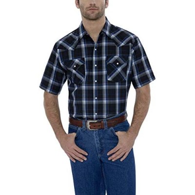 ELY CATTLEMAN Men's Short Sleeve Classic Western Plaid Shirt