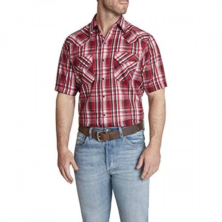 ELY CATTLEMAN Men's Short Sleeve Textured Dobby Western Shirt