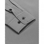 JINIDU Men's Wrinkle-Free Classic Vertical Striped Long Sleeve Business Dress Shirts