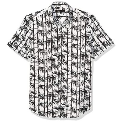 John Varvatos Star USA Men's Jasper Bamboo Print Short Sleeve Sport Shirt