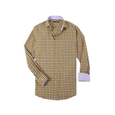 MEDA Men's Button Down Long-Sleeve Shirt Regular Fit 100% Cotton