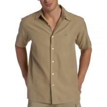Nautica Men's SS Anchor Silk Cotton Shirt