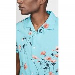 RVCA Men's Lazarus Floral Short Sleeve Woven Button Front Shirt