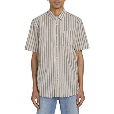 Volcom Men's Duffel Stripe Short Sleeve Woven Button Down Shirt