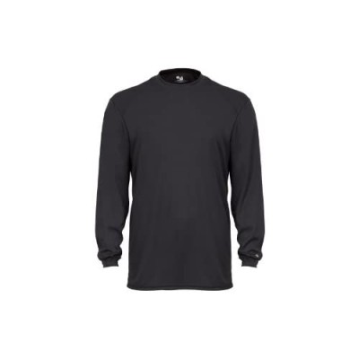 Badger Sportswear Men's B-Dry Long Sleeve Tee Black 5X-Large