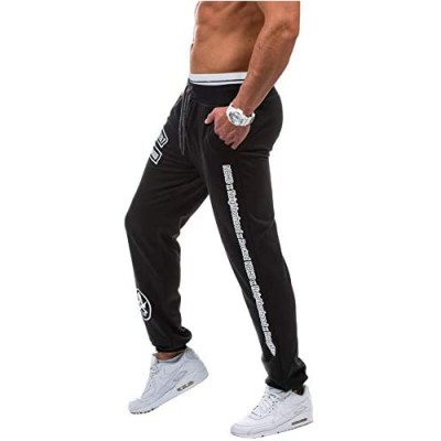 Annystore Mens Athletic Jogger Pants Loose Fit Running Sweatpants Gym Workout Trousers with Pocket